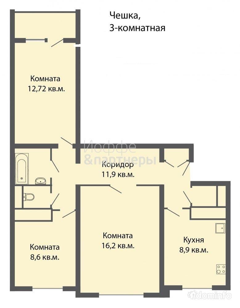 Дизайн проект 3 комнатной панельки 65 кв 3-комнатная квартира. г. Минск, ул. Сухаревская, 17 в Минский район, цена 245645
