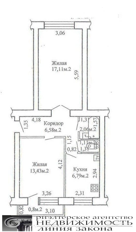 2-к кв-ра, ул. Жукова, д. 22 — фото 1