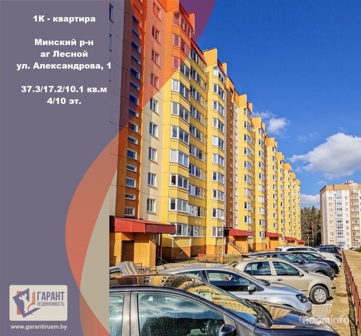 1К квартира, аг. Лесной, ул. Александрова, д. 1 — фото 1