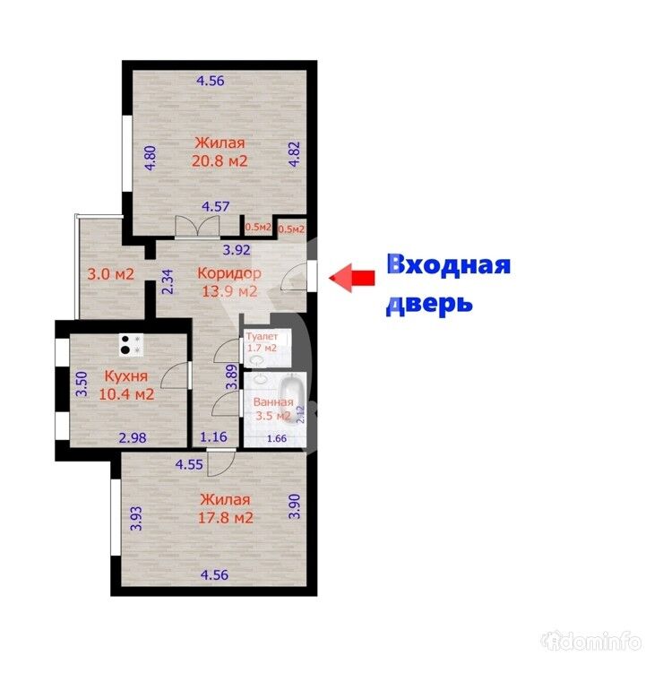 Продажа просторной 2к квартиры в центре на ул. Беды 8 — фото 19