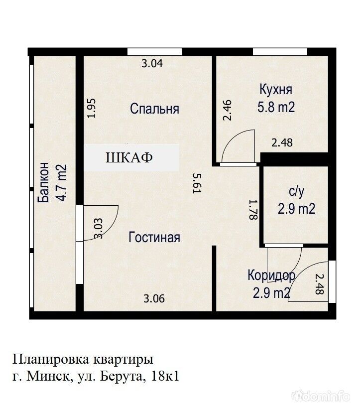 Продается однокомнатная квартира с отдельным спальным местом, по адресу ул. Берута, 18., к1 10 минут ходьбы до станции метро «Пушкинская» — фото 17
