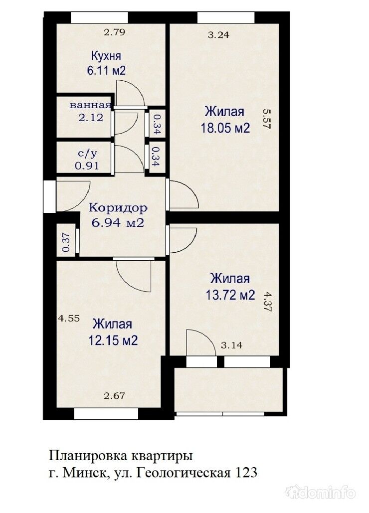 Купить 3-комнатную квартиру, г. Минск, ул. Геологическая, 123 — фото 14