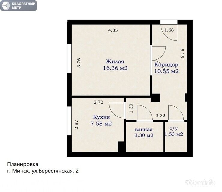 Купить 1-комнатную квартиру, г. Минск, ул. Берестянская, 2 — фото 18